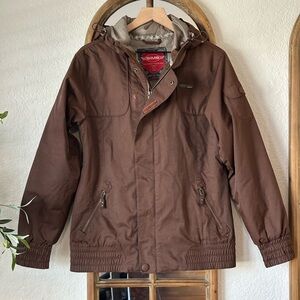 Sims Snowboarding Women’s Large Brown Hooded Snow Ski Jacket Insulated